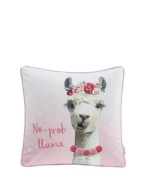 Catherine Lansfield No Prob Llama Cushion Pink 45X45