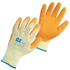 Ox Tools - ox Latex Grip Glove - Size 10/XL - Orange/Yellow