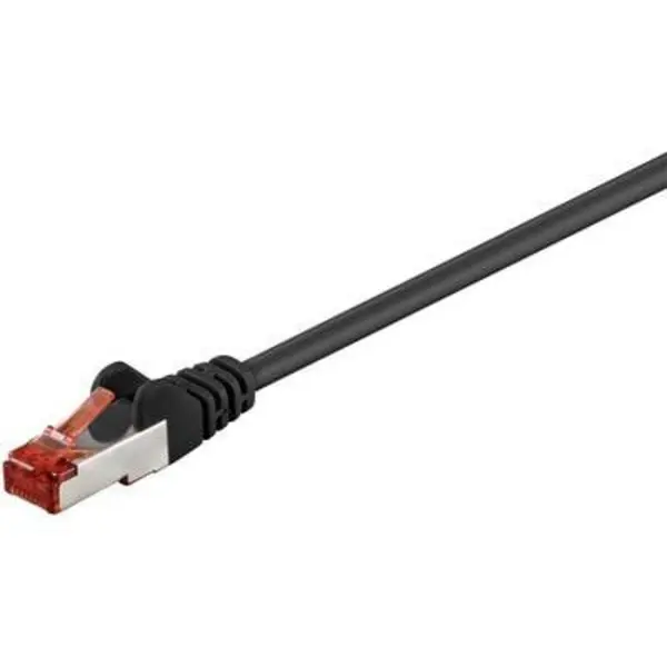 Digitus DK-1644-0025/BL RJ45 Network cable, patch cable CAT 6 S/FTP 0.25 m Black Halogen-free, twisted pairs, incl. detent, Flame-retardant DK