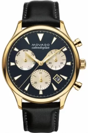 Mens Movado Heritage Series Calendoplan Chronograph Watch 3650006