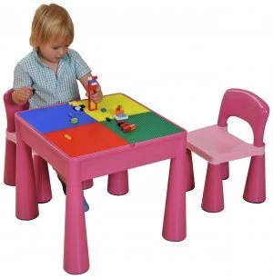 5 in 1 Table and Chairs WritingLego TopSandWaterStorage.