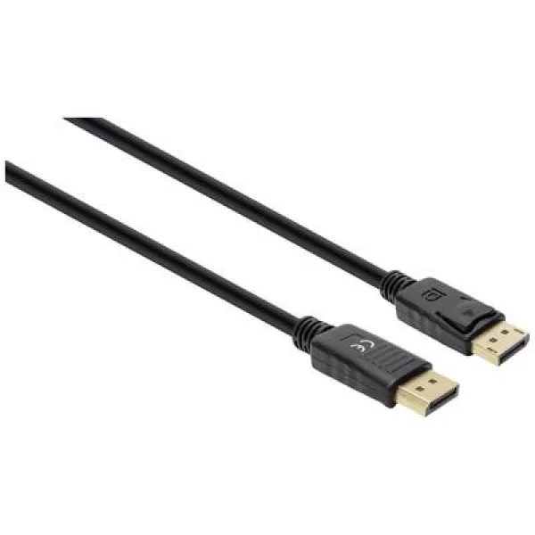 Manhattan DisplayPort Cable DisplayPort plug, DisplayPort plug 1m Black 355568 DisplayPort 1.4, triple shielding, PVC coating, gold plated connect