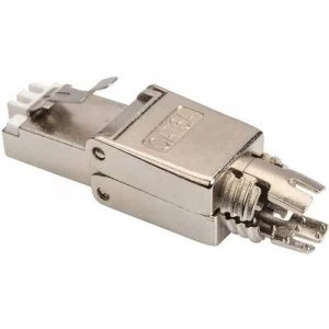 Cat 6A field plug, RJ45, shielded, AWG 22-27, tool-free mounting connection Plug, straight DN-93634 Silver Digitus DN-93634
