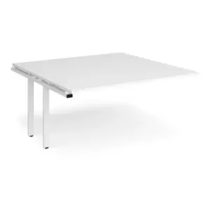 Dams Adapt boardroom table add on unit 1600mm x 1600mm - white frame, white top