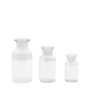 Apotheca Set of 3 Glass Vases Clear