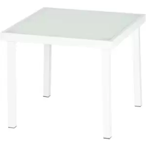Harbour Housewares Sussex Garden Side Table - Metal Outdoor Patio Furniture - 44 x 44cm - White