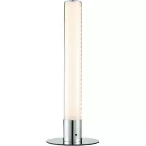 Glow Shimmer Table Lamp Cylinder Colour Changing LED Base - Chrome - Litecraft