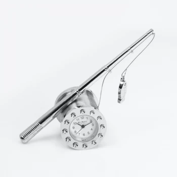 WILLIAM WIDDOP Miniature Clock - Fishing Rod