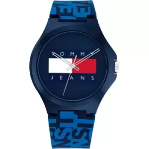 Mens Tommy Jeans Watch With Blue Silicone Strap