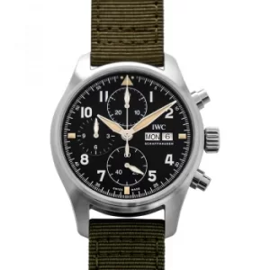 Pilot's Watch Chronograph Spitfire Automatic Black Dial Mens Watch