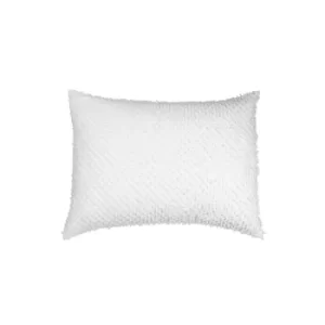 Peri Home Dot Fringe Standard Pillowcase, White