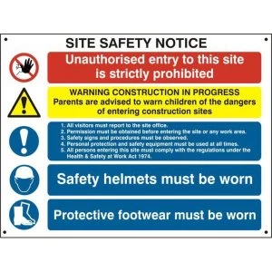 ASEC Composite Site Safety Poster 800mm x 600mm PVC Sign