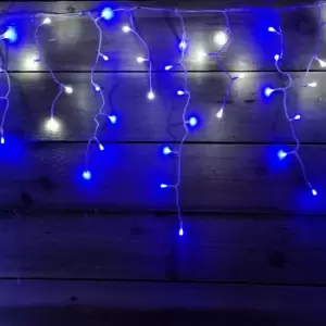 Premier Christmas 300 Frosted Icicle LED Lights - Blue & White 6m