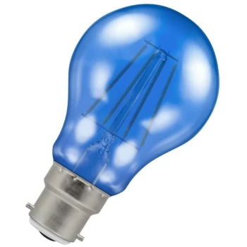 Crompton - Lamps LED GLS 4.5W BC-B22d Harlequin IP65 (25W Equivalent) Blue Translucent 90lm BC Bayonet B22 Outdoor Festoon Coloured Filament Light