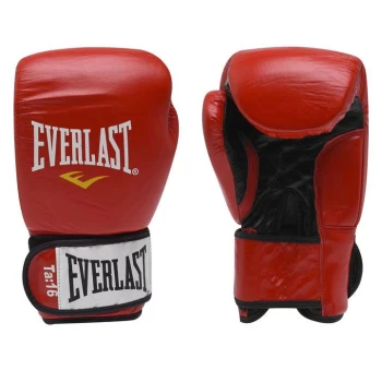 Everlast Fighter Leather Boxing Gloves - RED/BLACK