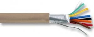 CQR Brown 0.182mm 8 Core 4 Pair Round Professional Screened Copper PVC Intruder Burglar Alarm Security Cable - 10 Meter