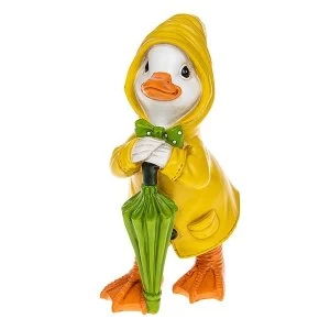Puddle Duck Leaning on Brolly Ornament