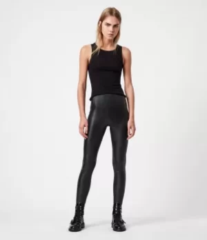 AllSaints Ladies Black Cora Leggings, Size: 14