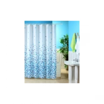 Blue Canyon Mosaic Shower Curtain White