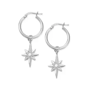 ChloBo Silver Lucky Star Hoop Earrings