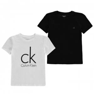 Calvin Klein Boys 2 Pack Big Logo T-Shirts - Black & White