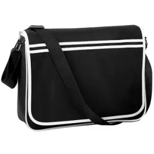 Bagbase Retro Adjustable Messenger Bag (12 Litres) (One Size) (Black/White)