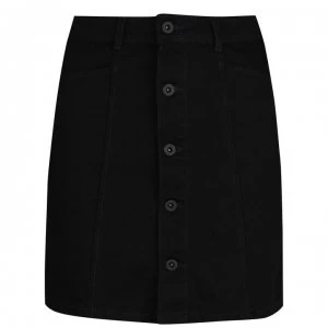 Jack Wills Capenhurst Button Skirt - Black
