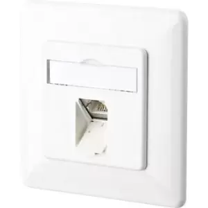 Metz Connect 130C371002-I Network outlet Flush mount Insert with main panel and frame CAT 6A 1 port Pure white