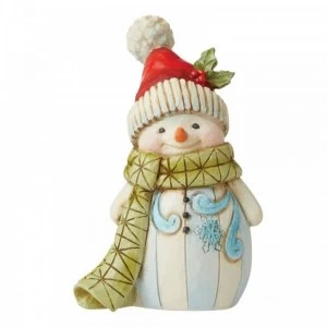 Snowman with Stocking Hat and Big Pom Pom Mini Figurine by Jim Shore