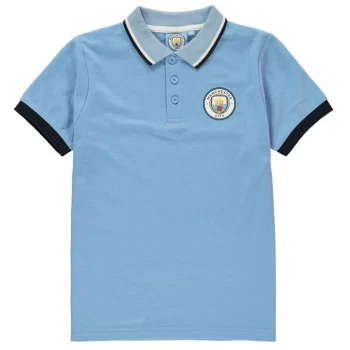 Source Lab Manchester City FC Polo Shirt Junior Boys - Sky Blue