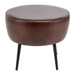 Pacific Donato Leather Footstool Brown