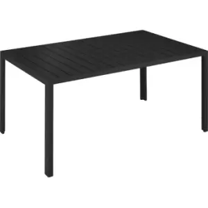 Tectake - Aluminum garden table Bianca w/ height-adjustable feet (150x90x74.5cm) - outdoor table, patio table, garden dining table - black/black