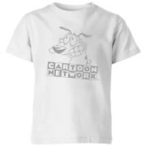 Courage The Cowardly Dog Outline Kids T-Shirt - White - 5-6 Years