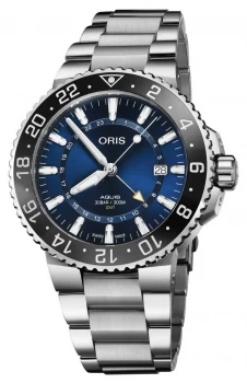 ORIS Aquis GMT Date Blue Dial Stainless Steel Bracelet Watch