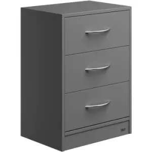 Bedside Table With 3 Drawers 54x39x28cm Cable Routing Wall Mounting Box Spring Bed Bedroom Nightstand Anthracite - Casaria