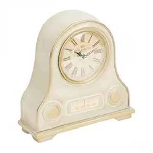 Hometime Mantel Clock Cream Transistor Radio