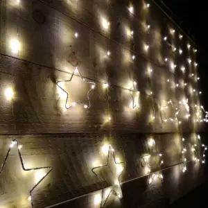 130cm Christmas Window Curtain Pin Wire Star Light with 150 Warm White LED Indoor and Outdoor