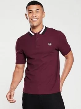 Fred Perry Bold Tipped Polo - Maroon, Mahogany, Size XL, Men