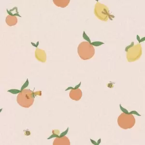 Holden Tutti Fruity Soft Coral and Orange Childrens Wallpaper - wilko
