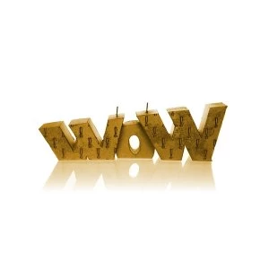 Gold WOW Sign Candle