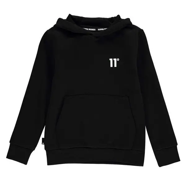 11 Degrees Black Junior Core Pullover Hoodie Small Logo