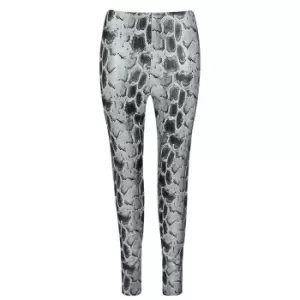 Commando Print Leather Trousers - Silver