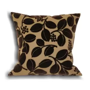 Riva Home Cherries Faux Velvet Cushion Cover (45x45cm) (Chocolate)