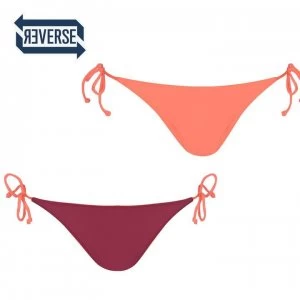 ONeill Reversible Tie Side Bikini Bottoms Ladies - Peach/Beajolais