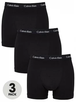 Calvin Klein Core Three Pack Trunks - Black, Size S, Men