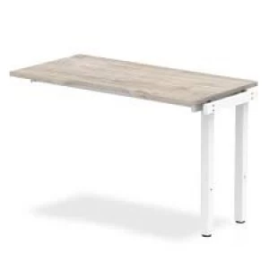 Trexus Bench Desk Single Extension White Leg 1200x800mm Grey Oak Ref
