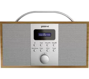 GROOV-E Boston Portable DAB/FM Bluetooth Radio - Wood, Brown,Silver/Grey