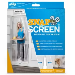 JML Snap Screen White: Magnetised Mesh Bug-Free Door Curtain