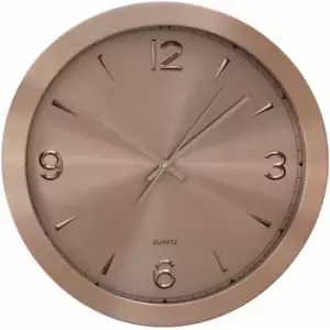 Wall Clock Copper Frame / Copper Finish Frame Clocks For Living Room / Bedroom / Contemporary Style Round Shaped Design Metal Clocks For Hallways 4 x