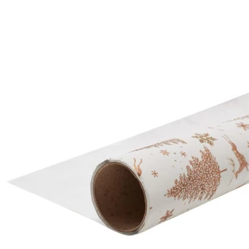 The Unique Paper Company Golden Stars Xmas Wrap 2m - Reindeer